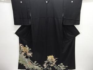 御所車に花模様刺繍留袖(比翼付き)